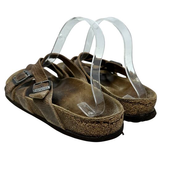 Birkenstock Temara Sandals Leather Buckle Flat Brown Size 41 US 10 10.5 - Picture 10 of 14